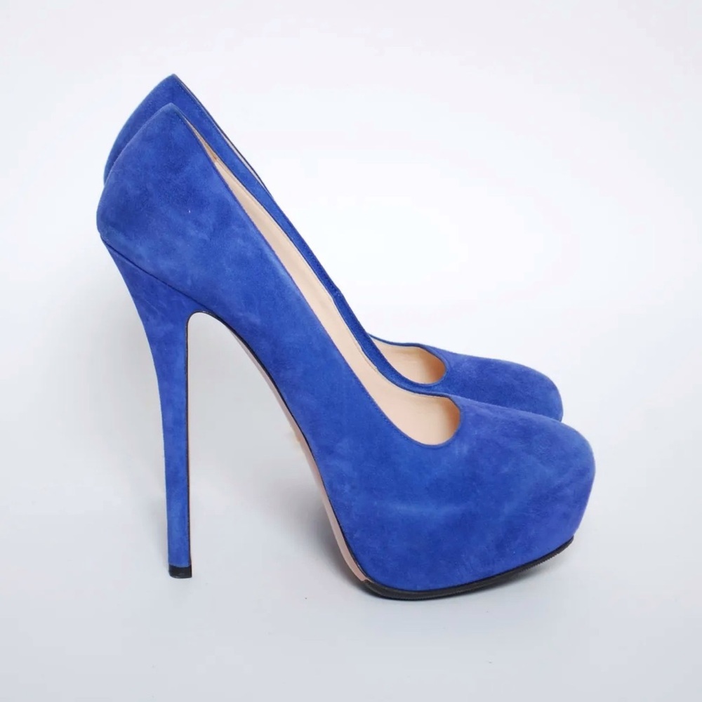 Steve Madden Blue Suede Platform Heels